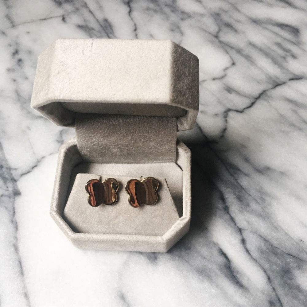 abstract butterfly stud earrings